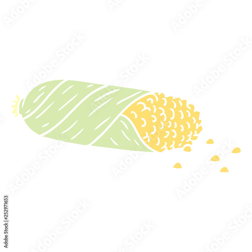 cartoon doodle of fresh corn on the cob