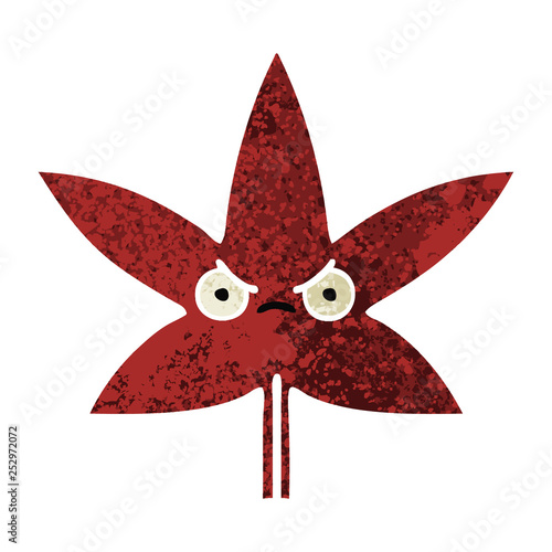 retro illustration style cartoon autumnal leaf