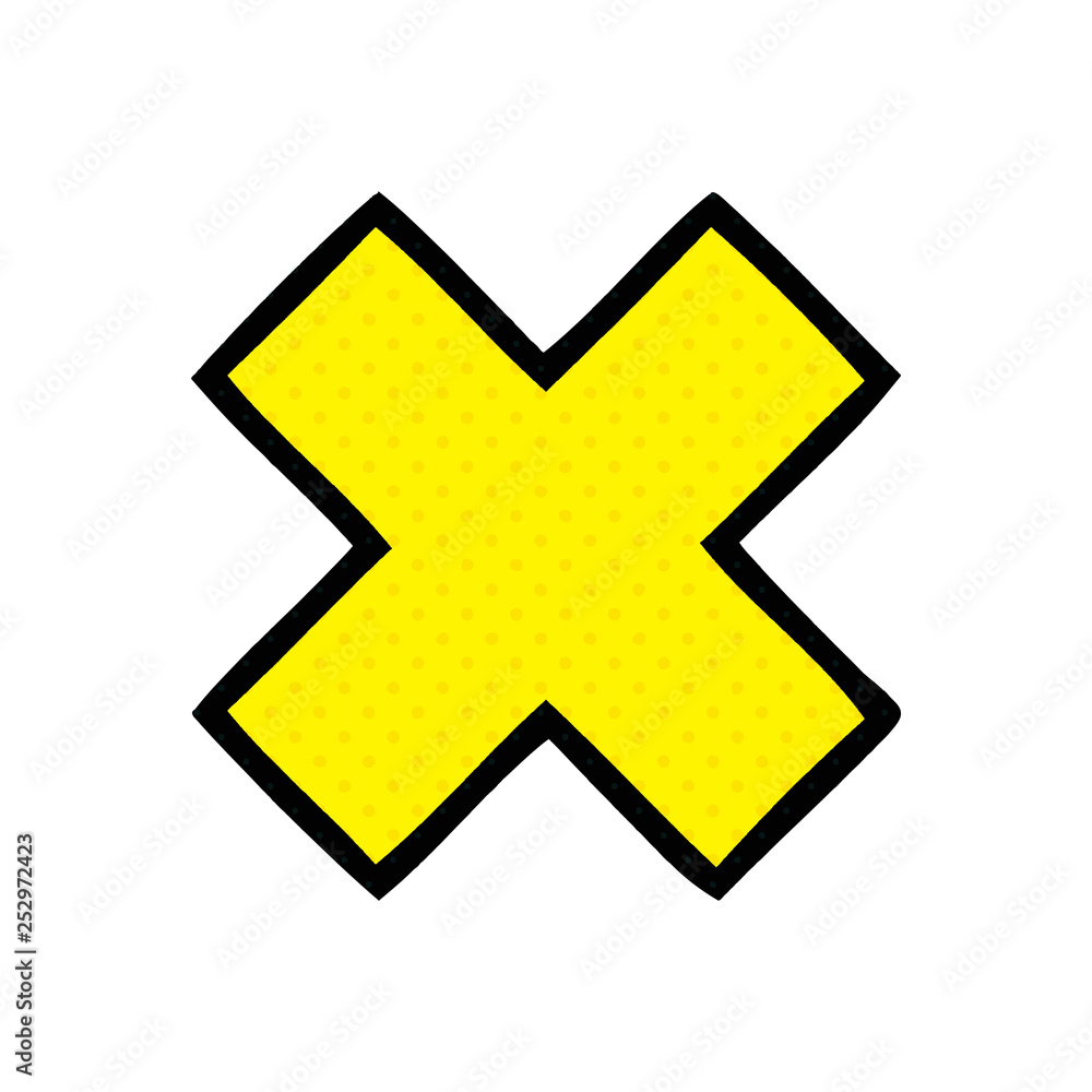 Obraz premium comic book style cartoon multiplication symbol