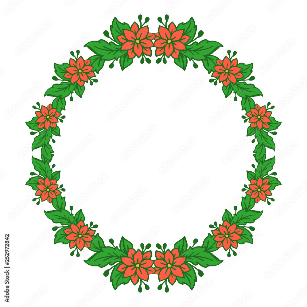 Vector illustration shape orange floral frames blooms for card hand drawn Vector illustration shape orange floral frames blooms for card hand drawn