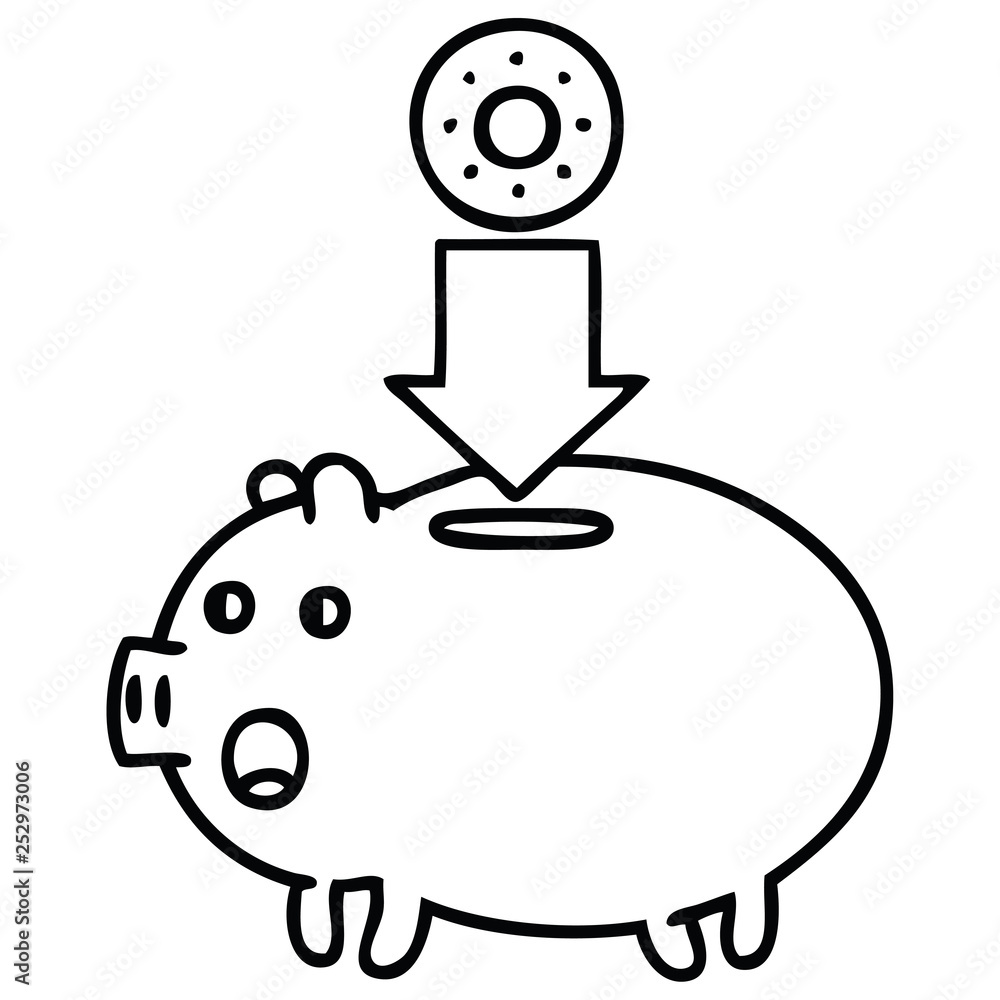 line drawing cartoon piggy bank line drawing cartoon piggy bank