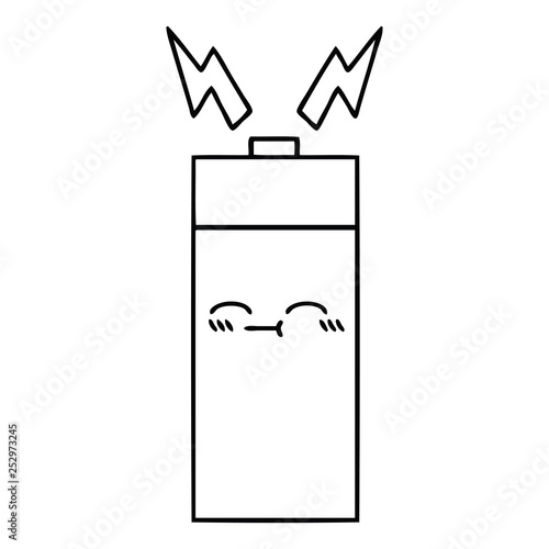 line drawing cartoon battery