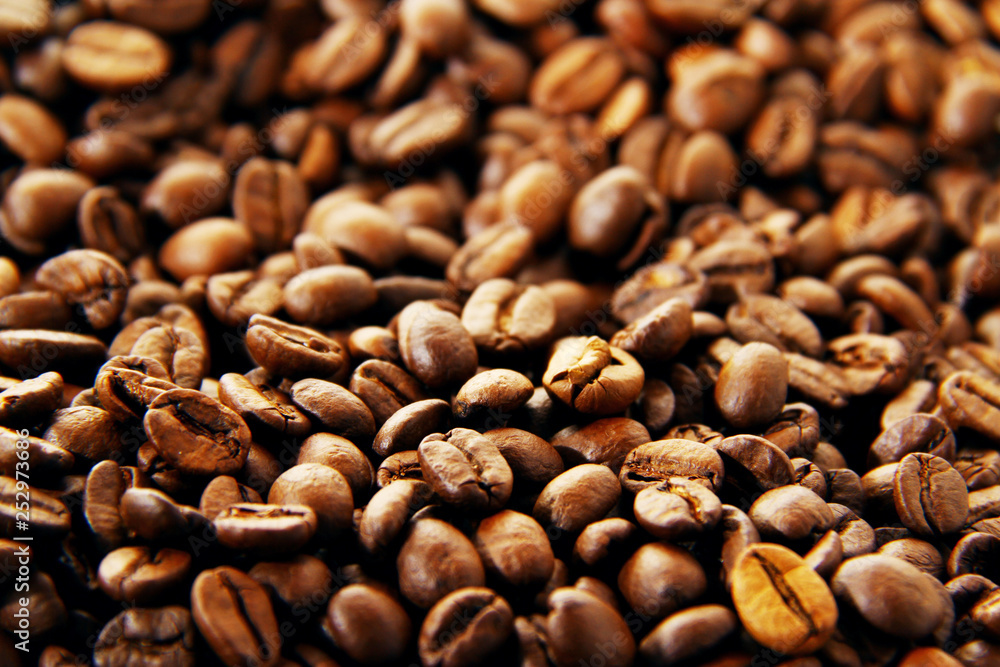 Naklejka premium Coffee beans texture background