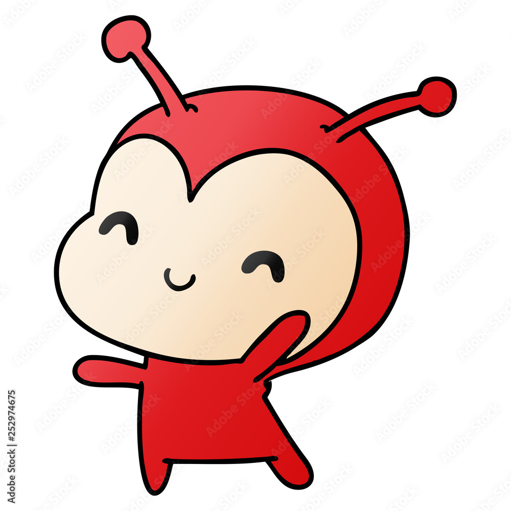 gradient cartoon kawaii of a cute lady bug gradient cartoon kawaii of a cute lady bug