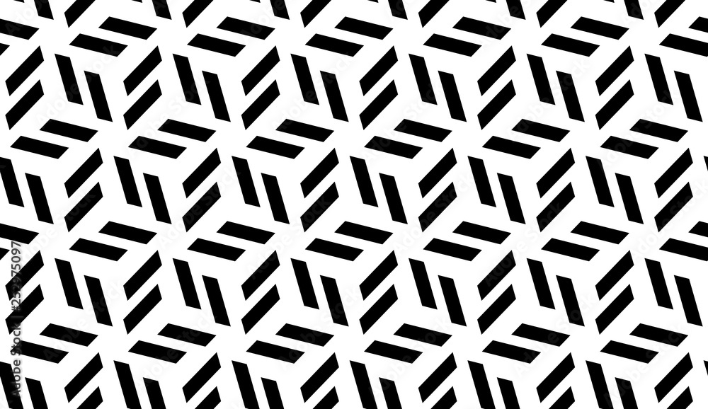 Abstract geometric pattern with stripes, lines. Seamless vector background. White and black ornament. Simple lattice graphic design Abstract geometric pattern with stripes, lines. Seamless vector background. White and black ornament. Simple lattice graphic design