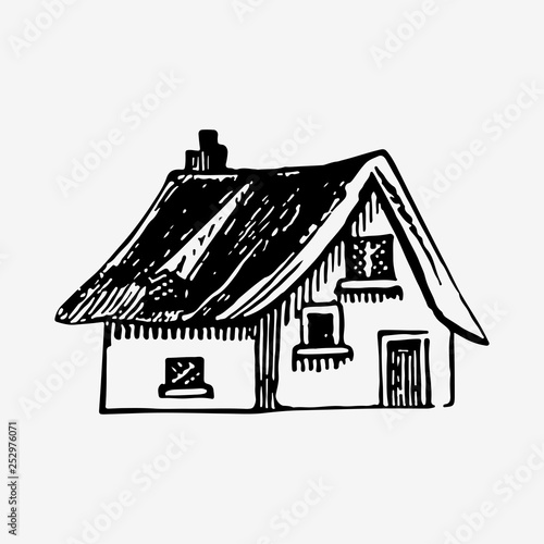 Vintage Victorian house illustration