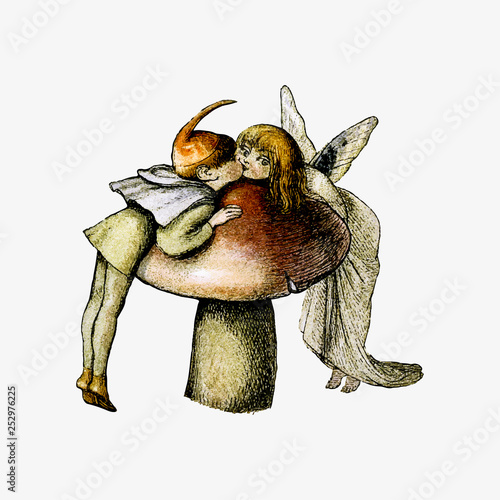 Forest nymphs vintage drawing
