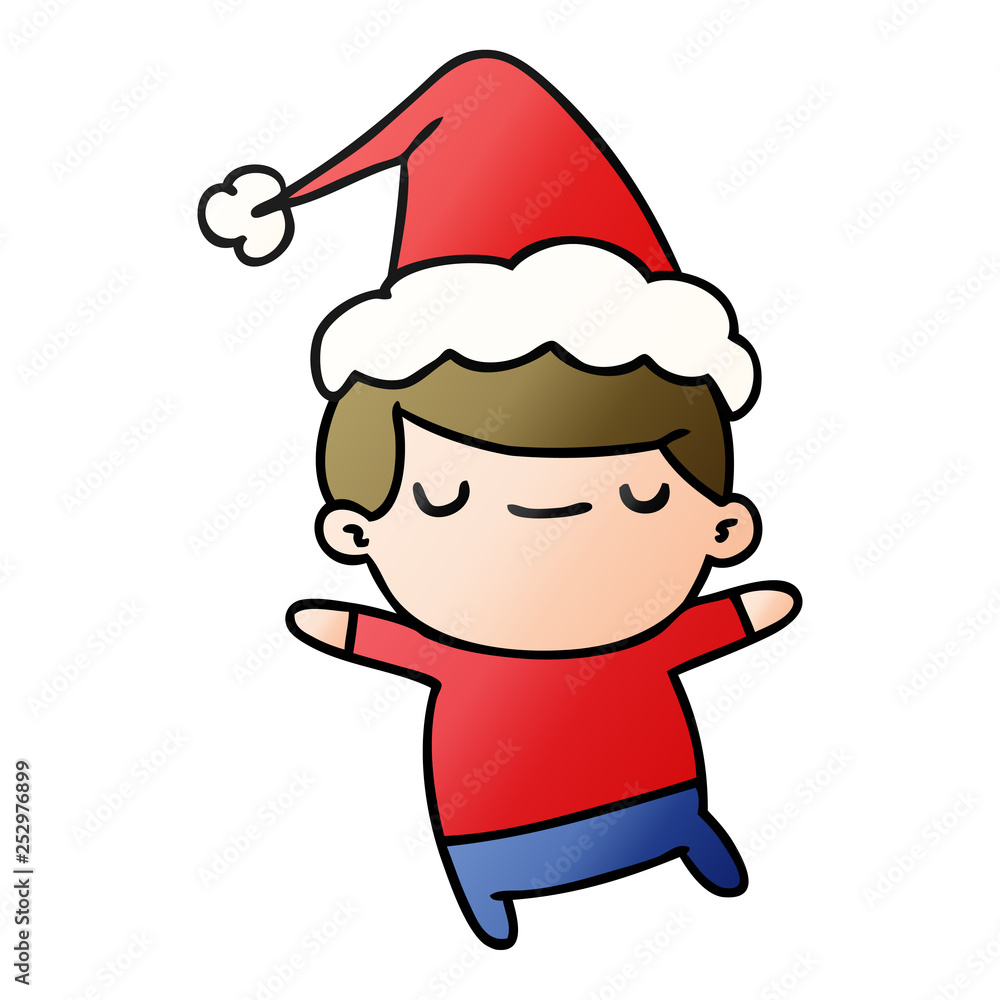 christmas gradient cartoon of kawaii boy christmas gradient cartoon of kawaii boy