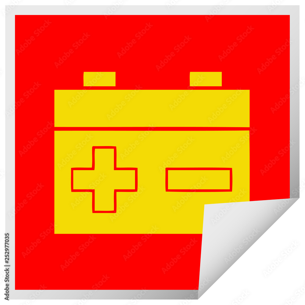 square peeling sticker cartoon car battery square peeling sticker cartoon car battery