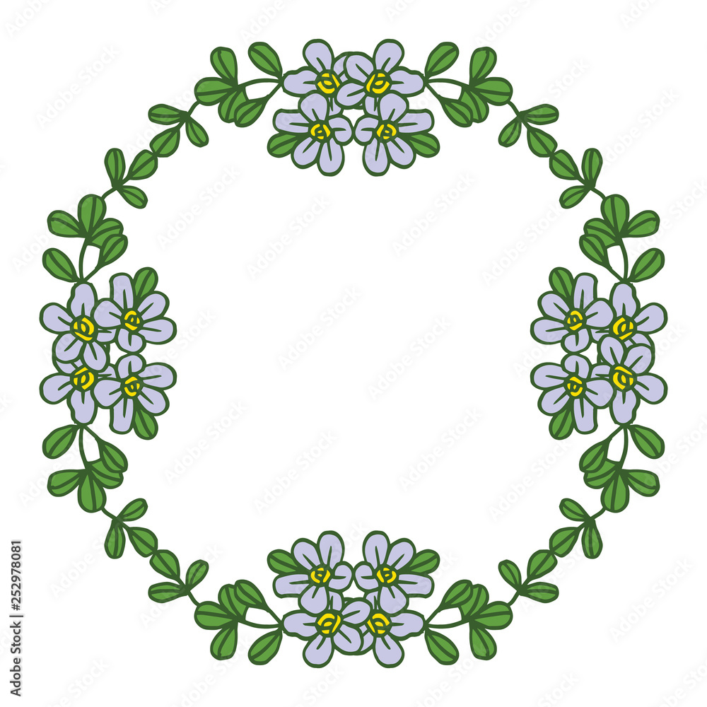 Vector illustration violet wreath frames for greeting card hand drawn Vector illustration violet wreath frames for greeting card hand drawn