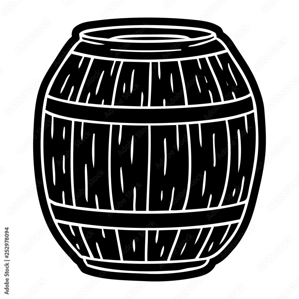 cartoon icon drawing of a wooden barrel cartoon icon drawing of a wooden barrel