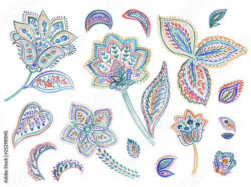 Fotografie Watercolor drawing : Paisley Style