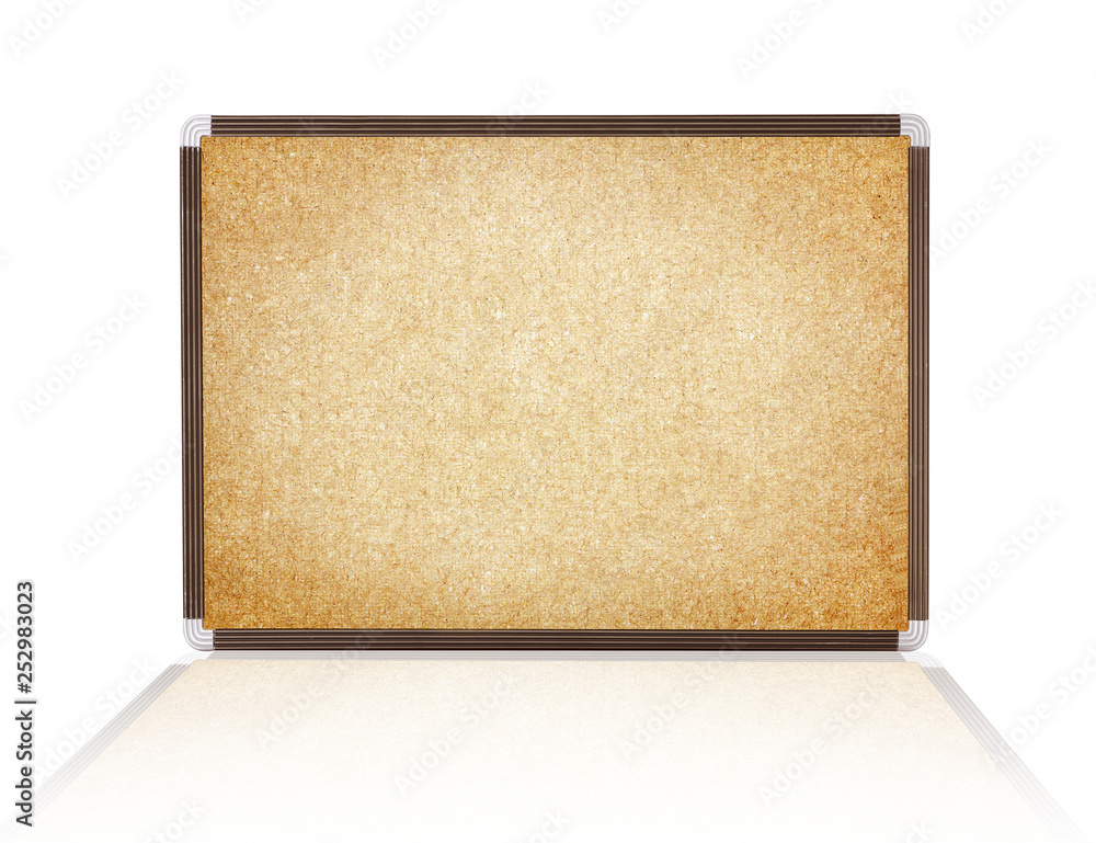 Fototapeta premium brown paper board with frame on the white background