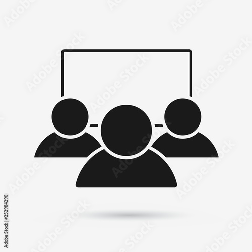 People watching tv icon home - family watch video