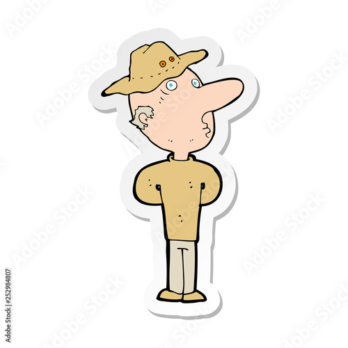 sticker of a cartoon man in hat