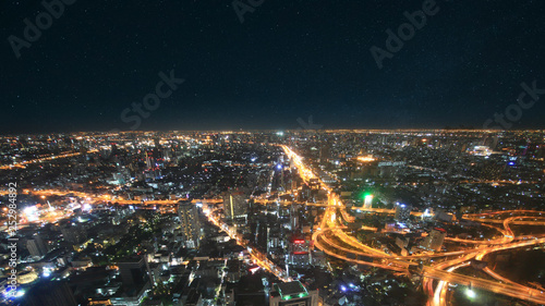 City night traffic in high way road