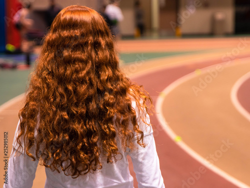 woman walking on the track