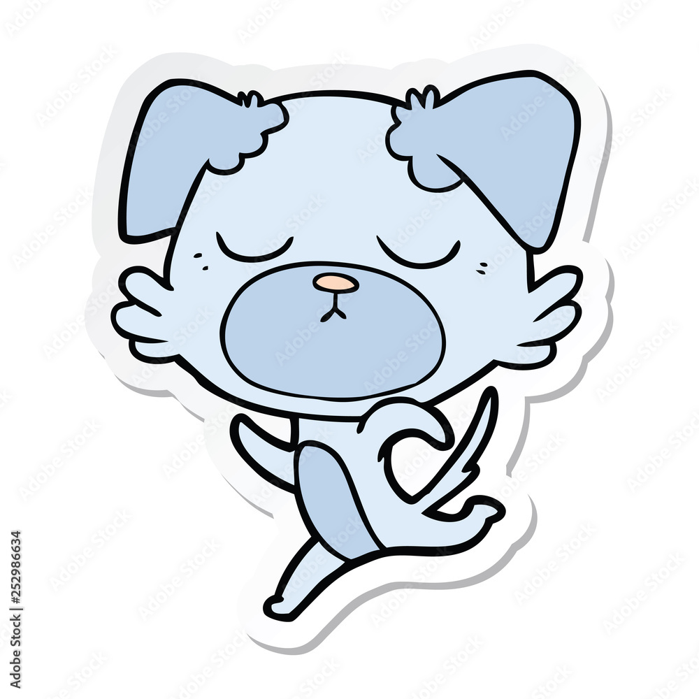 sticker of a cute cartoon dog sticker of a cute cartoon dog