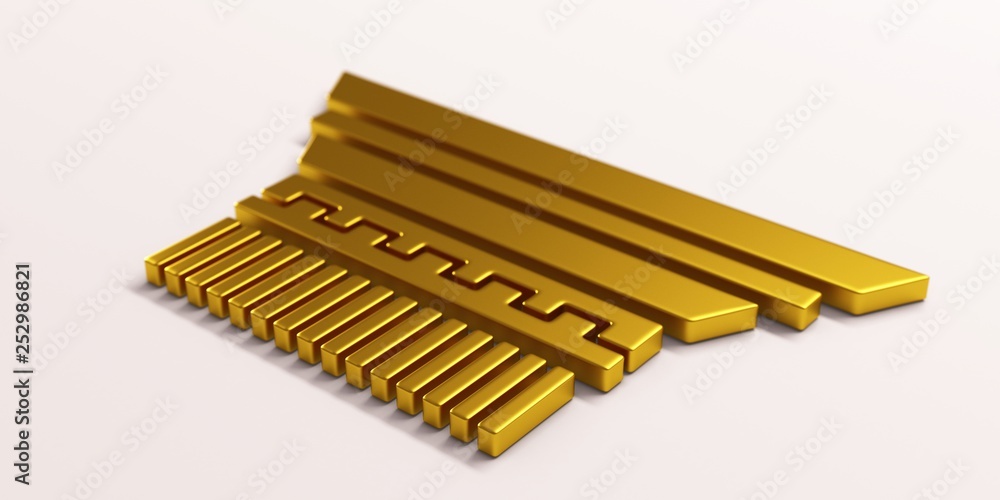 Gold Capital Column.3D Render Illustration Gold Capital Column.3D Render Illustration