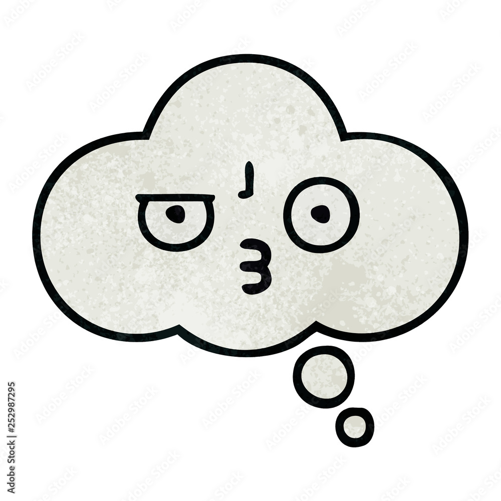 retro grunge texture cartoon thought bubble retro grunge texture cartoon thought bubble
