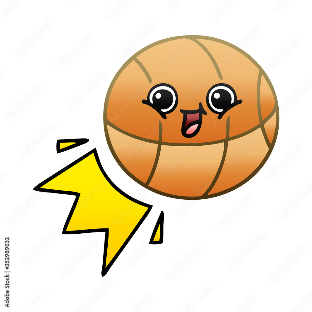 gradient shaded cartoon basketball