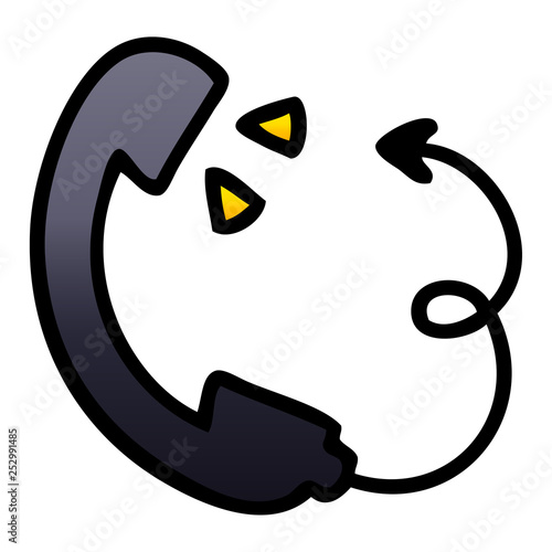 gradient shaded cartoon telephone receiver