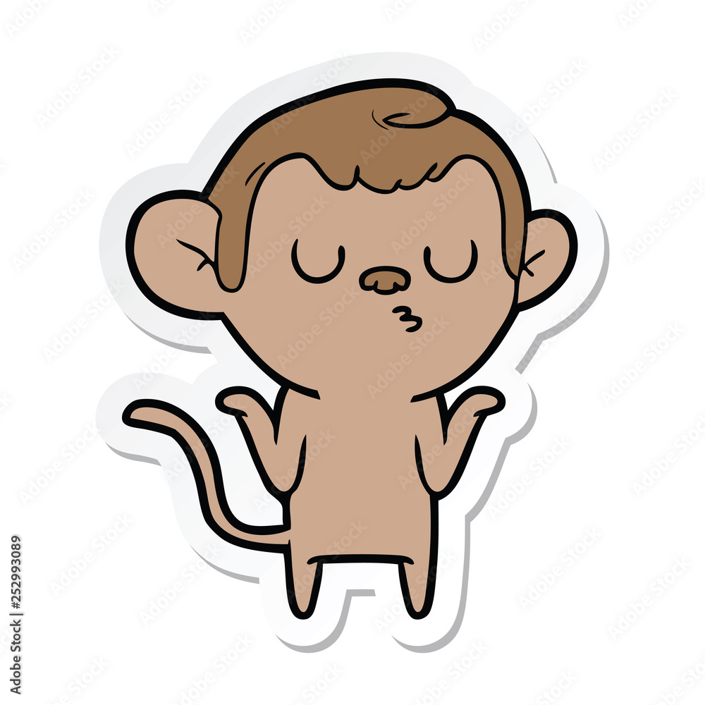 sticker of a cartoon monkey sticker of a cartoon monkey