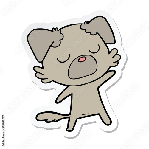 sticker of a cartoon dog