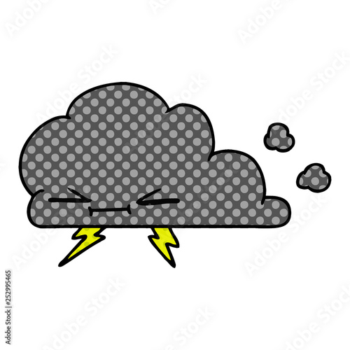 cartoon of a grumpy lightening cloud