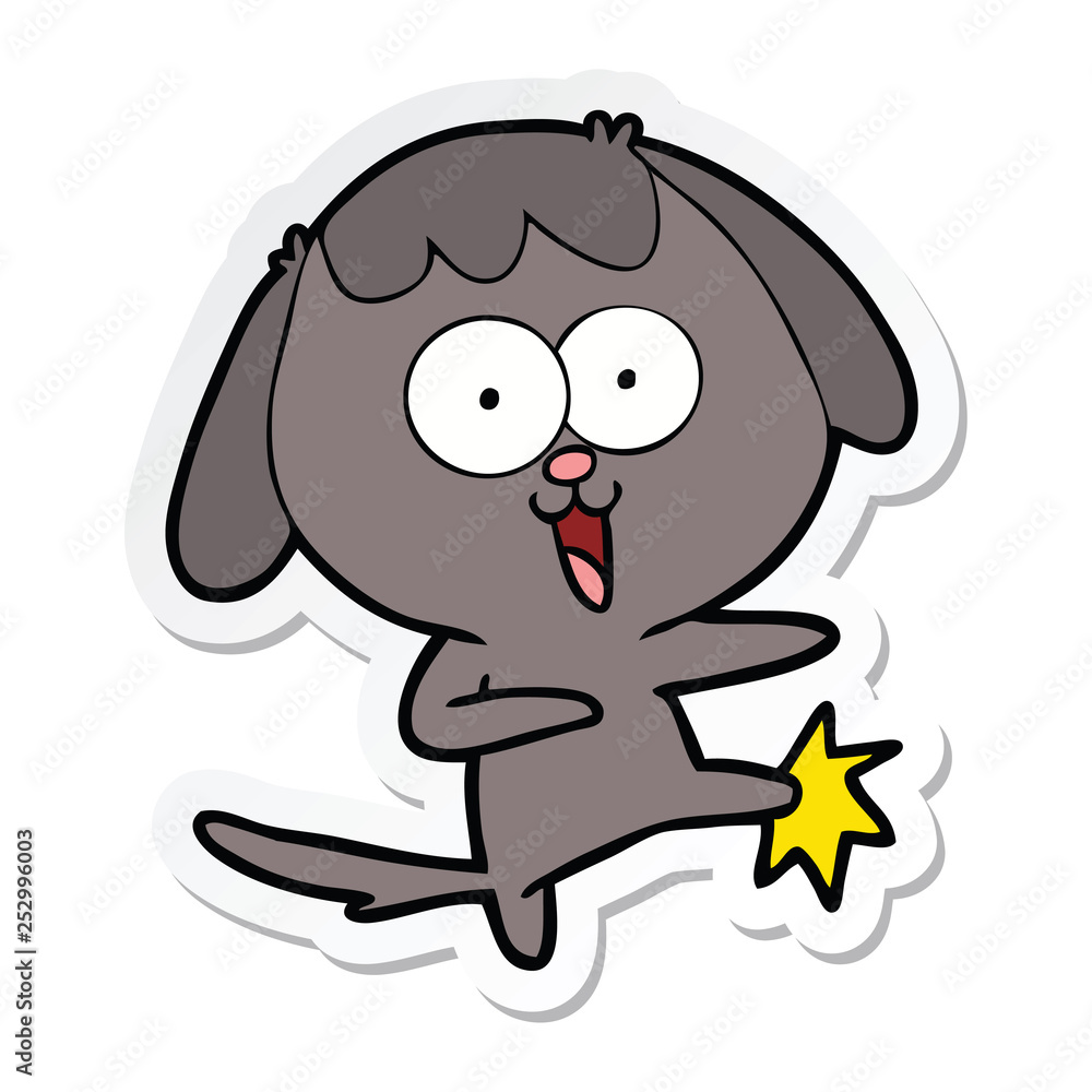 sticker of a cute cartoon dog sticker of a cute cartoon dog