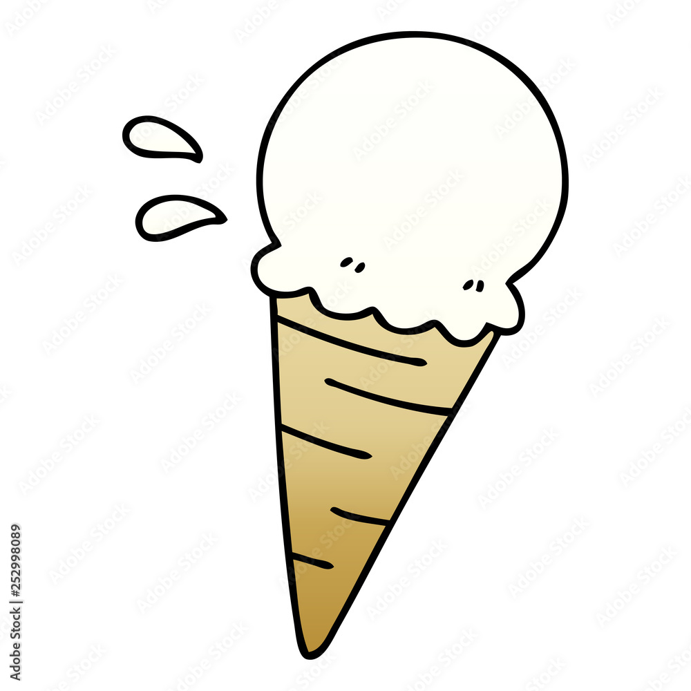 quirky gradient shaded cartoon vanilla ice cream quirky gradient shaded cartoon vanilla ice cream