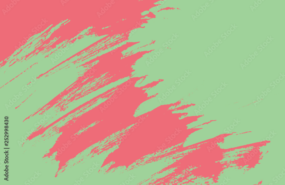 pink coral green paint brush strokes background 