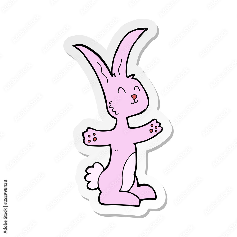 sticker of a cartoon rabbit sticker of a cartoon rabbit