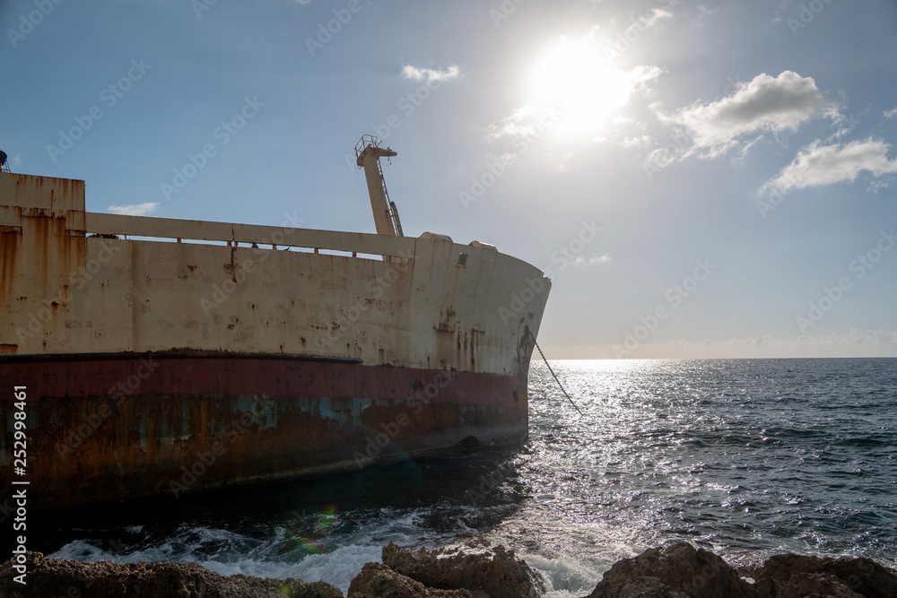 An old shipwreck boat abandoned An old shipwreck boat abandoned