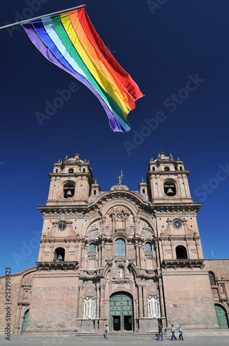 Peru, Cuzco, Plaza de Armas, Conpania de Jesus Church. photo