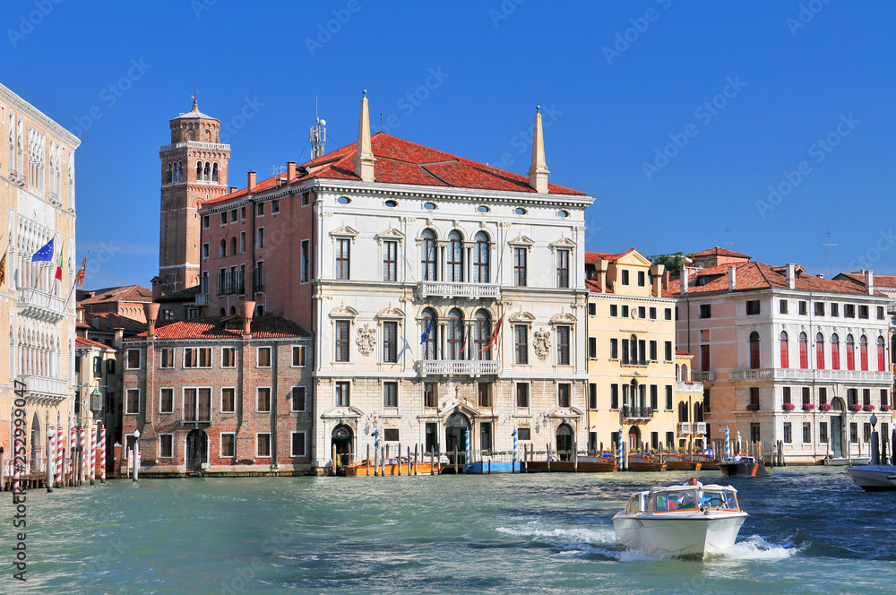 Balbi Palace located at the Canal Grande Venice Italy.