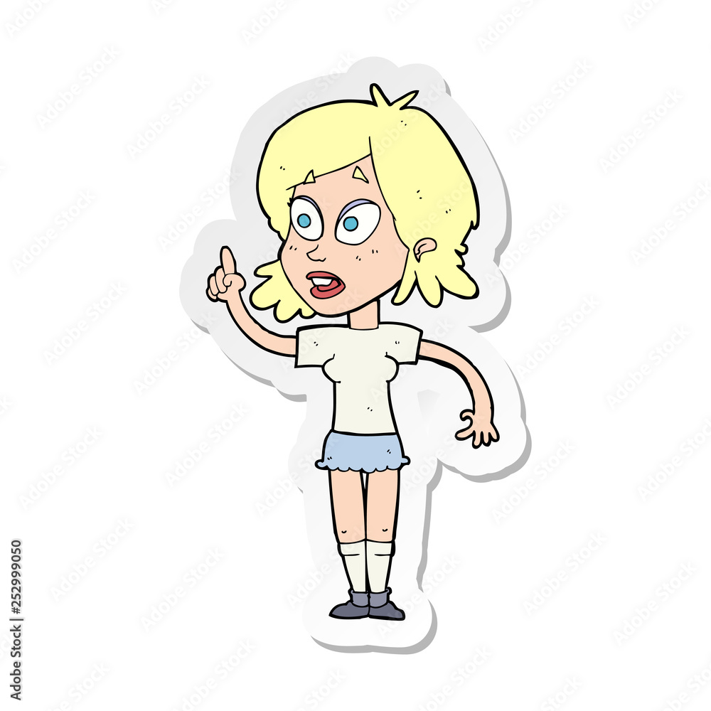 sticker of a cartoon woman asking question sticker of a cartoon woman asking question