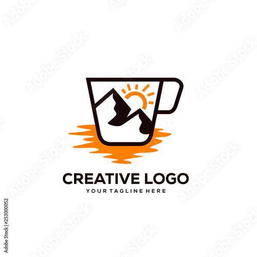 coffee cup logo designs concept  nature logo designs