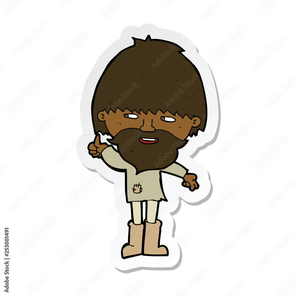sticker of a cartoon hippie man in wellington boots sticker of a cartoon hippie man in wellington boots