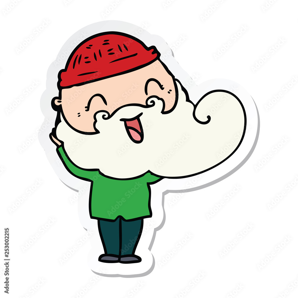 Fototapeta premium sticker of a happy bearded man