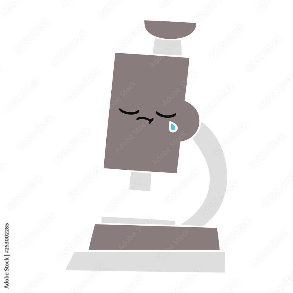 flat color retro cartoon microscope flat color retro cartoon microscope
