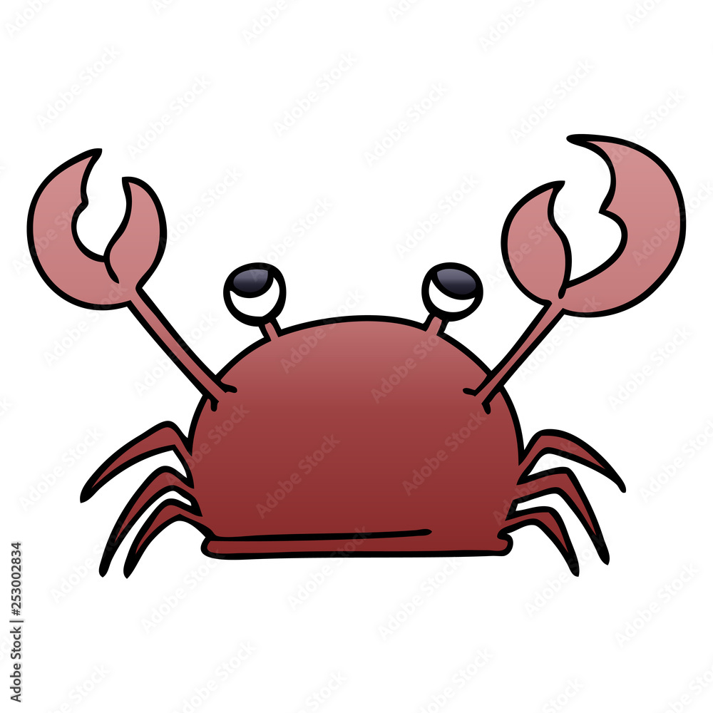 quirky gradient shaded cartoon happy crab quirky gradient shaded cartoon happy crab