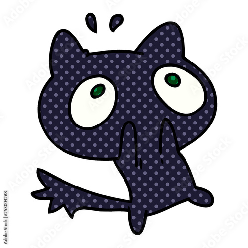 cartoon kawaii of a shocked cat