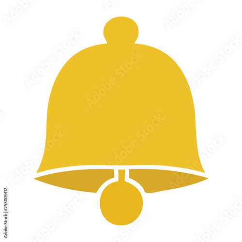 flat color retro cartoon brass bell