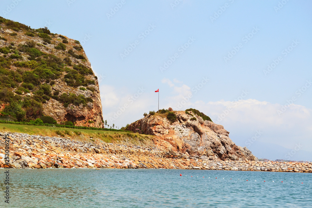 Flag on the coastline