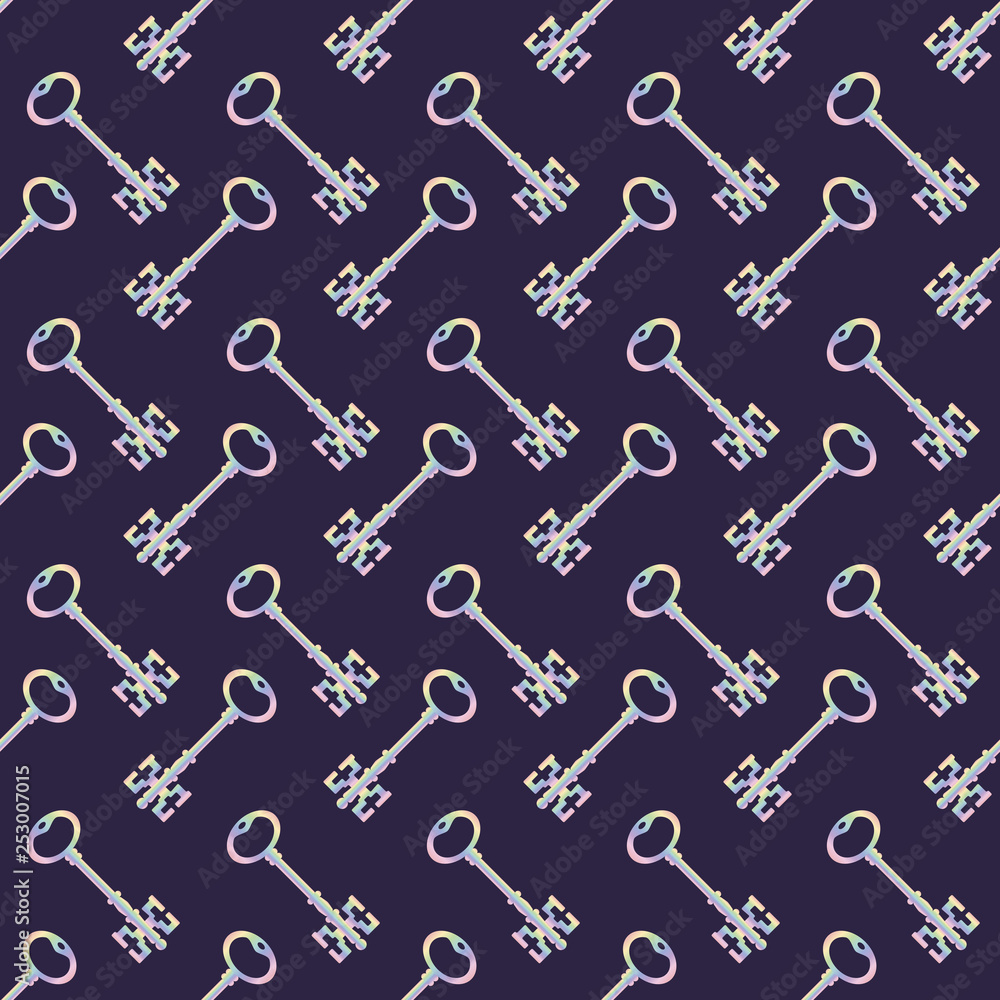 Key rainbow, antique collection. Vector silhouettes for doors Seamless pattern Key rainbow, antique collection. Vector silhouettes for doors Seamless pattern