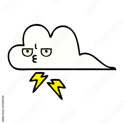 comic book style cartoon thunder cloud