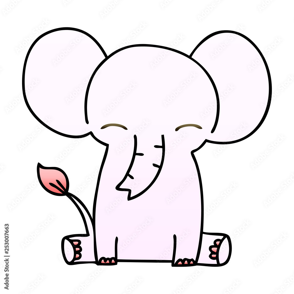 quirky gradient shaded cartoon elephant quirky gradient shaded cartoon elephant