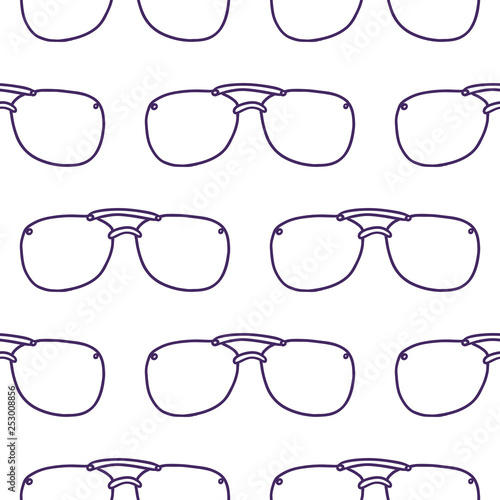 hand drawn seamless vector pattern with Sunglasses for girls, boys, clothes. Creative background with Doodle summer wallpaper for textile and fabric. Fashion style