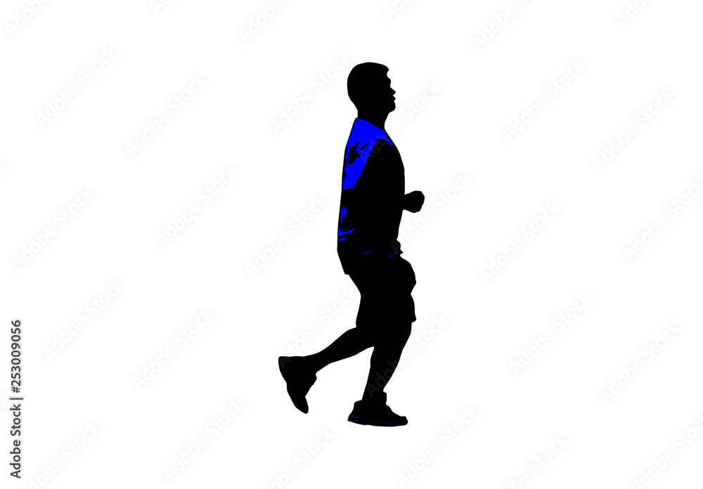 silhouette men run exercise silhouette men run exercise